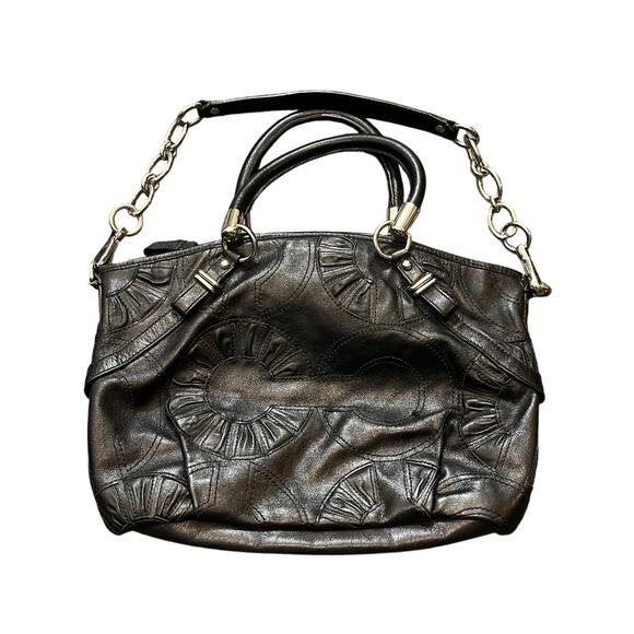 Coach Black Embellished Madison Sophia Shoulder‎ Bag Y2K Leather - Picture 1 of 12